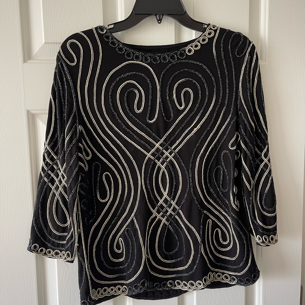Christopher & Banks Womens Sweater Blouse Size Medium Black